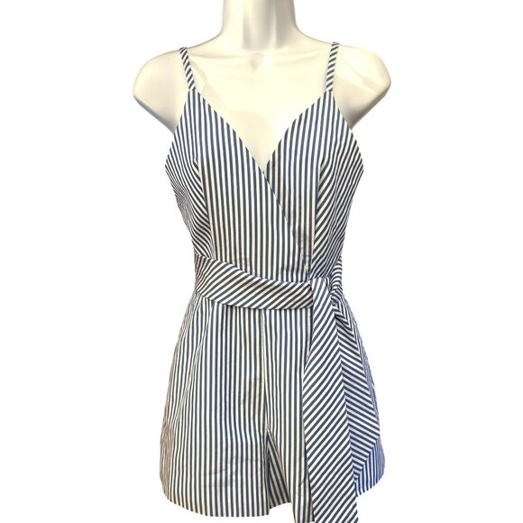 Finders Keepers Blue White Blow Your Mind Romper Size XS Preppy Revolve NWT - Picture 1 of 9
